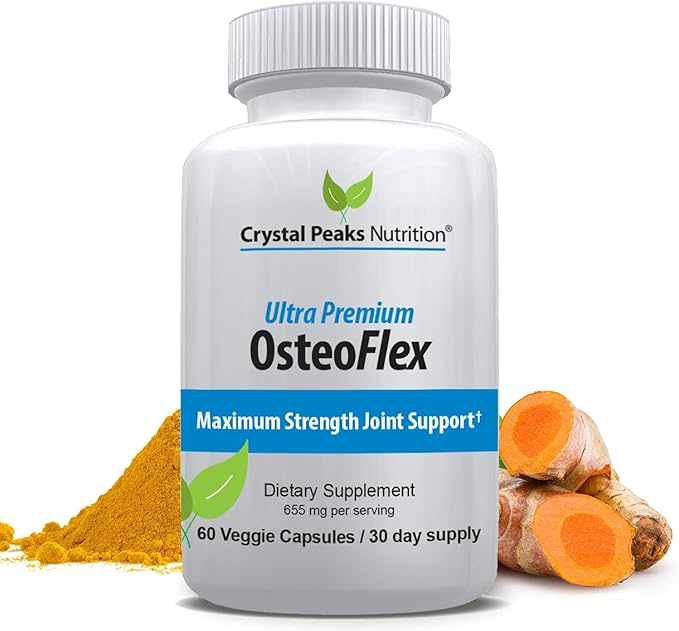 Organic Curcuminoids Osteoflex - Natural Turmeric &amp Bioperine for Optimal Absorption and Maximum Joint Support. 60 Capsules 30-Day Supply