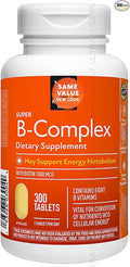 Members Mark B Complex Tablets (300 Count.) High Potency B Vitamins with Biotin Energy Support Daily Use
