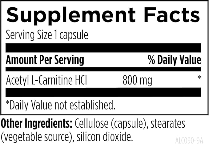 Designs for Health Acetyl L-Carnitine Capsules 800mg - Energizing Brain Support - Non-GMO Vegetarian Acetyl L-Carnitine HCl Supplement (90 Capsules)