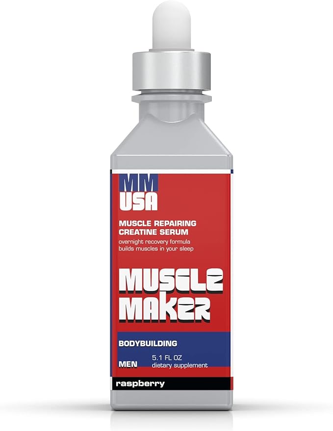 MMUSA Muscle Maker Post Workout Serum: Enhanced Men's Health with Antioxidant Boost. Immunity Powerhouse Vitamin C &amp Zinc. Creatine for Fitness Energy &amp Focus. Raspberry 5.1 Fl Oz