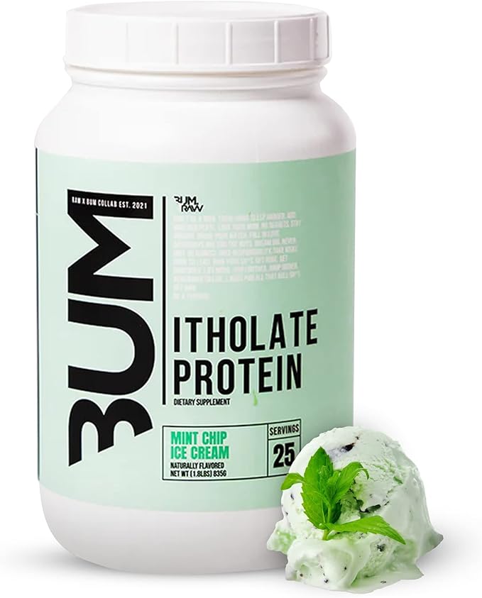 RAW Whey Isolate Protein Powder Mint Chip Ice Cream (CBUM Itholate Protein) - 100% Grass-Fed Sports Nutrition Powder for Muscle Growth &amp Recovery - Low-Fat Low Carb Naturally Flavored - 25 Serv