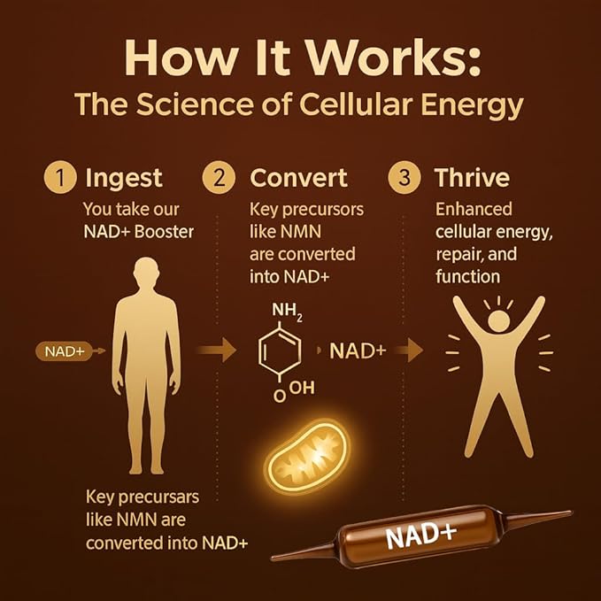 NAD Advanced Cellular Renewal - 1200mg NAD Supplement for Skin Aging Support Energy &amp Focus - 10 Vials (1)