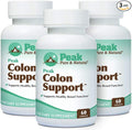 Peak Pure &amp Natural Colon Support - Colon Cleanse and Detox Supplement for Digestive Health - Gut Health Support with Inulin and Senna Leaf Extracts - with Fiber Prebiotics and Probiotics - 3 Pa