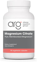 Nutricology Magnesium Citrate Dietary Supplement - Bone &amp Stress Support Well-Absorbed Hypoallergenic Vegetarian Capsules Gluten Free - 180 Count