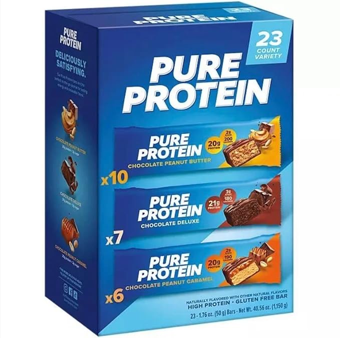 Pure Protein Bars Nutrient Rich Snacks with High Protein for Energy Support Minimal Sugar Gluten-Free Variety Pack (In POTORIK Packaging) (23 Pack)...