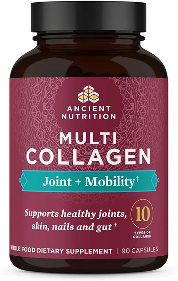 Ancient Nutrition Collagen Pills for Joint Support Multi Collagen Capsules 90 Ct Joint + Mobility Supports Joints Skin &amp Nails Exercise Recovery Paleo and Keto Friendly Gluten Free