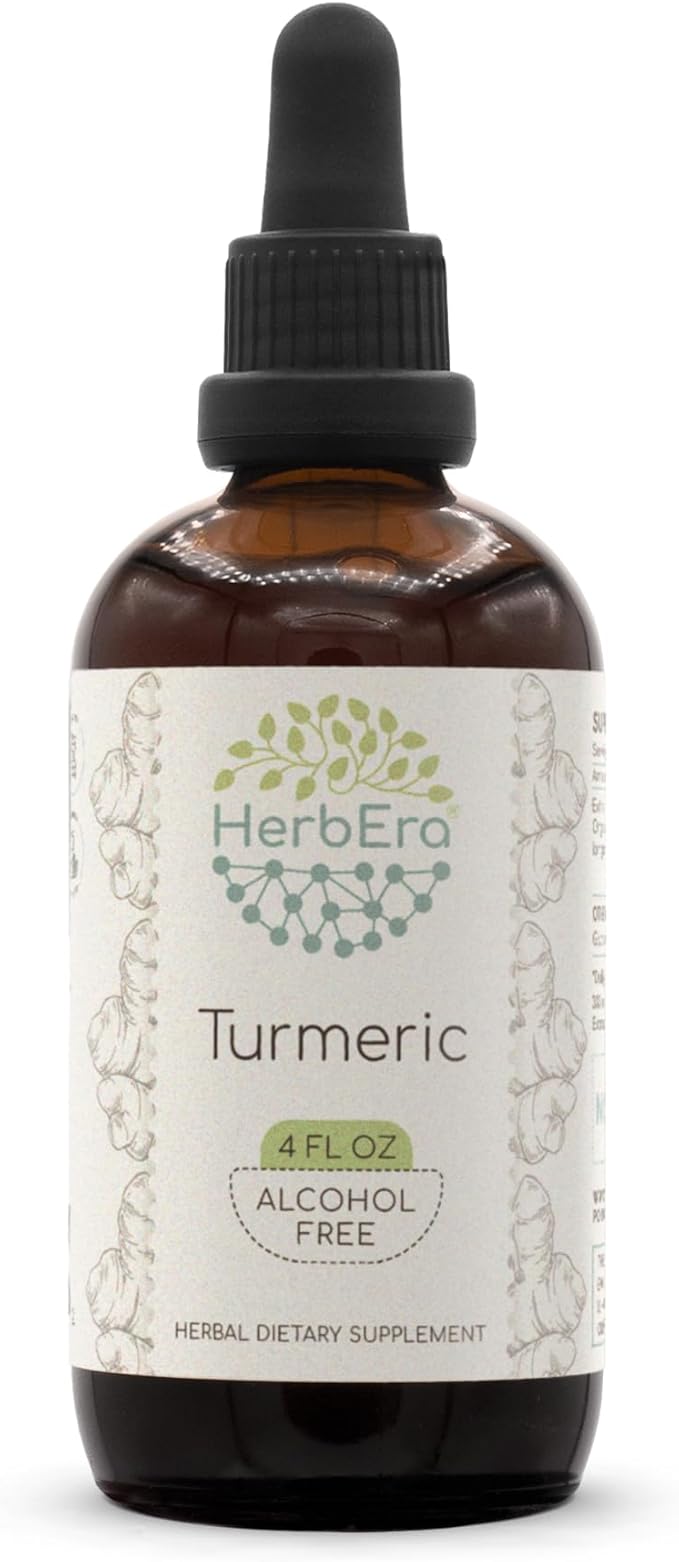 Turmeric B120 Alcohol-Free Herbal Extract Tincture Concentrated Liquid Drops Natural Turmeric (Curcuma Longa) Dried Root (4 fl oz)