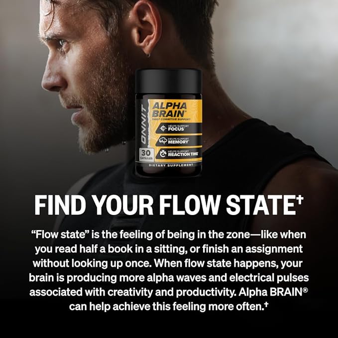 ONNIT Alpha Brain Nootropic Brain Supplement for Focus Memory Mental Clarity Cognitive Support with L-Theanine and Vitamin B6 90 Count Capsules