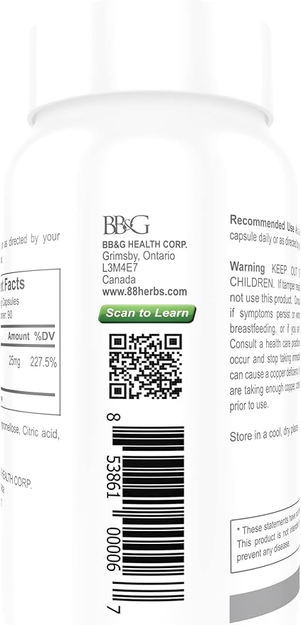 Zinc Bisglycinate – Highest Absorption – Non Buffered – Premium Grade - 90 Veg Caps – 25 mg (Elemental Zinc)