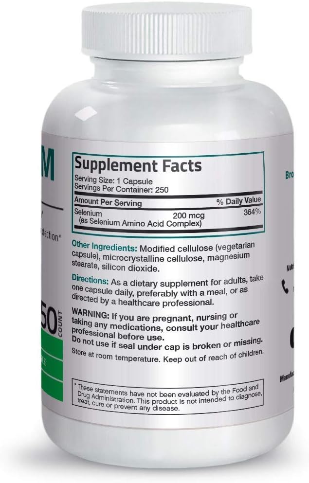 Bronson Marine Collagen Peptides Hydrolyzed Protein Powder 100% Wild Caught Nordic Cod + Selenium 200 Mcg for Immune System Thyroid Prostate and Heart Health