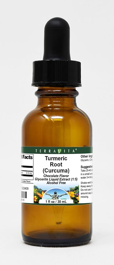 Turmeric Root (Curcuma) Glycerite Liquid Extract (1:5) - Chocolate Flavored (1 oz ZIN: 523409) - 3 Pack