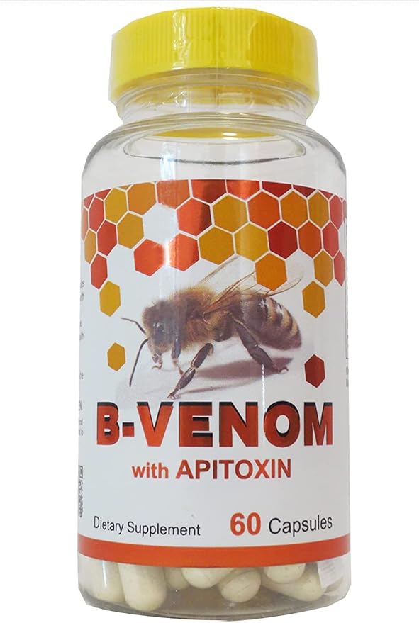 B - Venom Bee Venom with glucosamine sulfate veneno abeja 60 capsulas 1 Bottle. All Natural