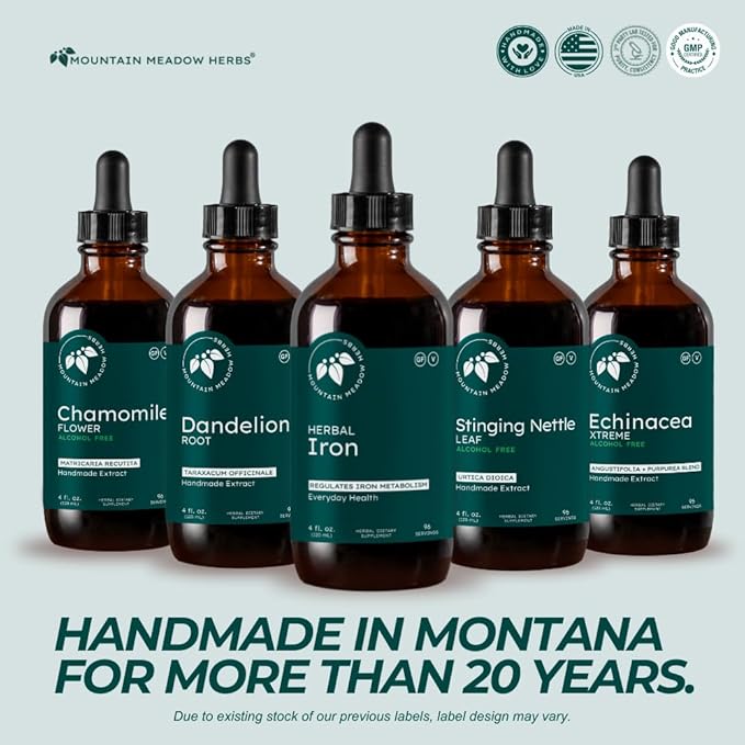 Mountain Meadow Herbs - Herbal Iron - 4 oz - Gentle Herbs to Support and Regulate Iron Metabolism and Absorption