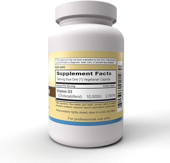Priority One Vitamins Sun D3 10000 90 Vegetarian Capsules - The Most bioavailable Form of Vitamin D (cholecalciferol).*
