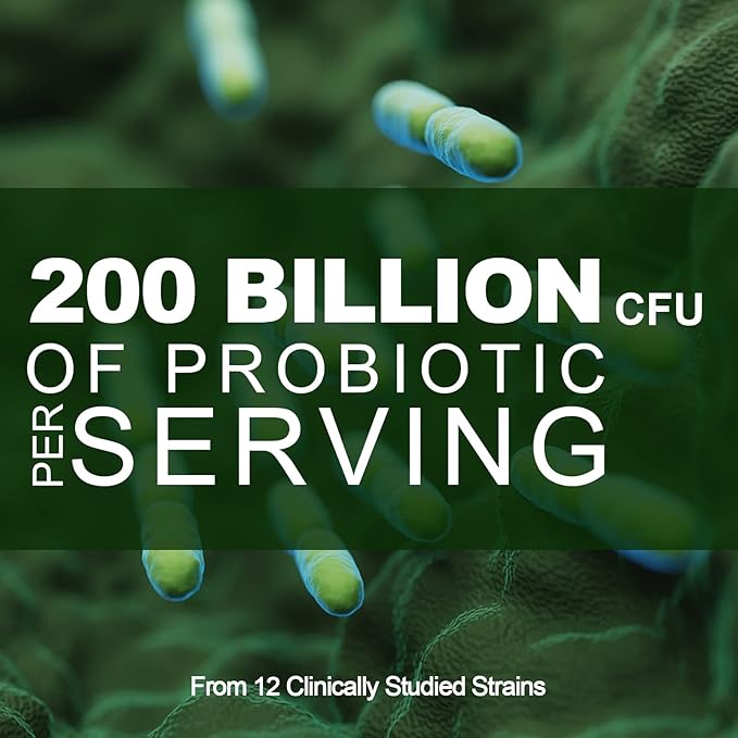 Probiotics for Women and Men - 200 Billion CFU 12 Strains Probiotic for Digestive Immune &amp Gut Health with Organic Prebiotic Shelf Stable Probiotic Supplement for Bloating 120 Capsules