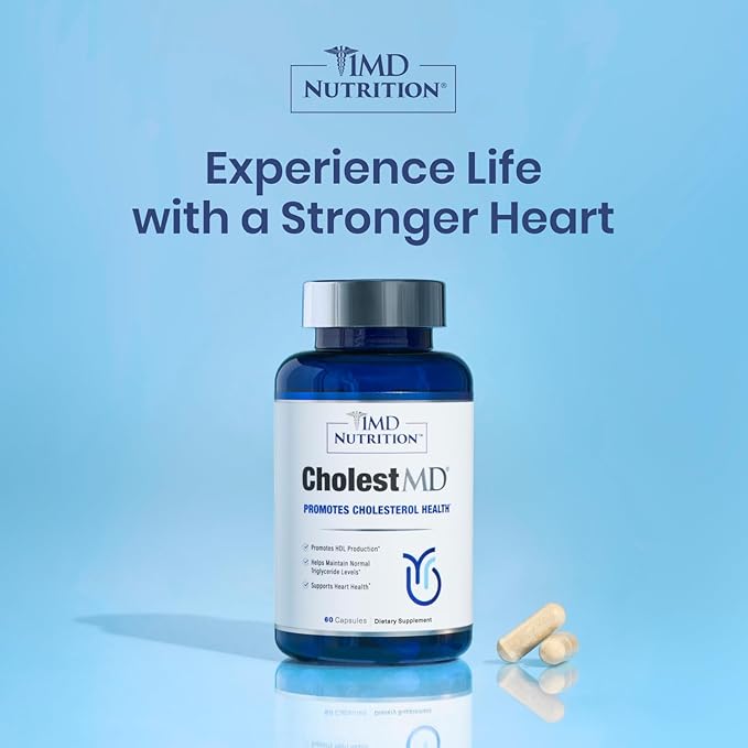1MD Nutrition CholestMD with Olive Leaf Extract Bergavit Niacin Garlic | 60 Capsules
