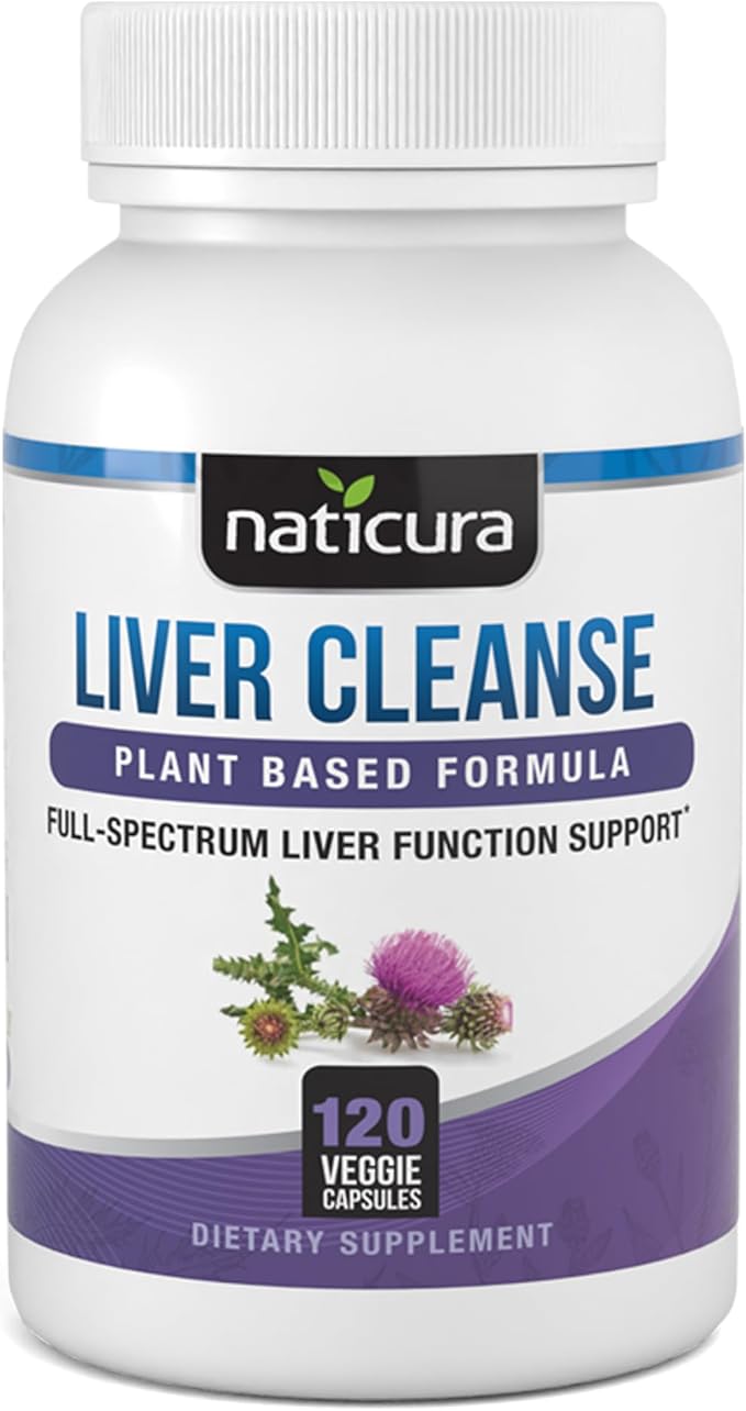 Liver Cleanse Plant-Based Formula - Vegan Full Spectrum Supplement with Milk Thistle Vitamin C and Zinc for Liver Function and Immune Support - 120 Capsules - No Fillers or GMO - Made in USA