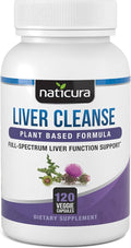 Liver Cleanse Plant-Based Formula - Vegan Full Spectrum Supplement with Milk Thistle Vitamin C and Zinc for Liver Function and Immune Support - 120 Capsules - No Fillers or GMO - Made in USA