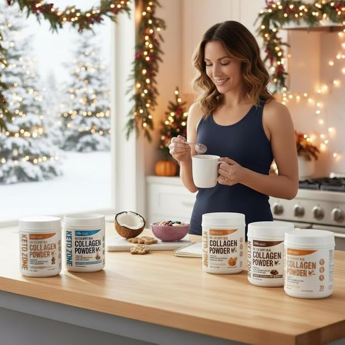 Dr. Colbert MD Hydrolyzed Collagen Powder | Vanilla Flavor | by Divine Health | Type I II III Chicken &amp Marine Collagen | Keto Zone | Support Hair Skin Nails &amp Joints | 630g | 30 Servings