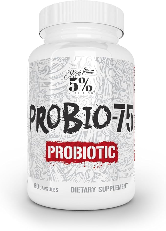 5% Nutrition Rich Piana Probio-75 Billion CFUs | Vegan 14 Unique Strains