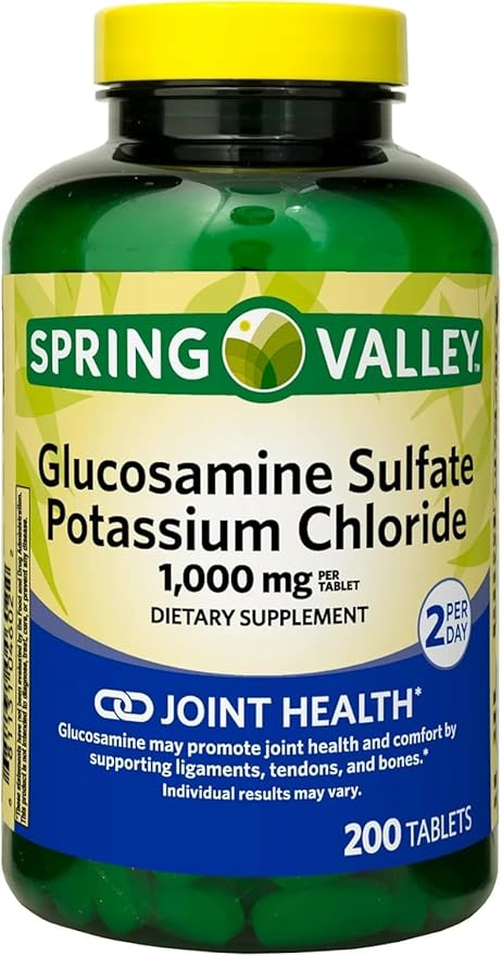 Spring Valley Glucosamine Sulfate Potassium Chloride | Glucosamina para las Articulaciones | Inflammation | 1000 mg | Set with Basket Goods Store