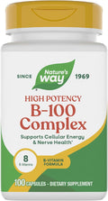 Nature's Way B-100 Complex Supports Cellular Energy and Nerve Health* 8 B-Vitamins 100 Capsules (Packaging May Vary)