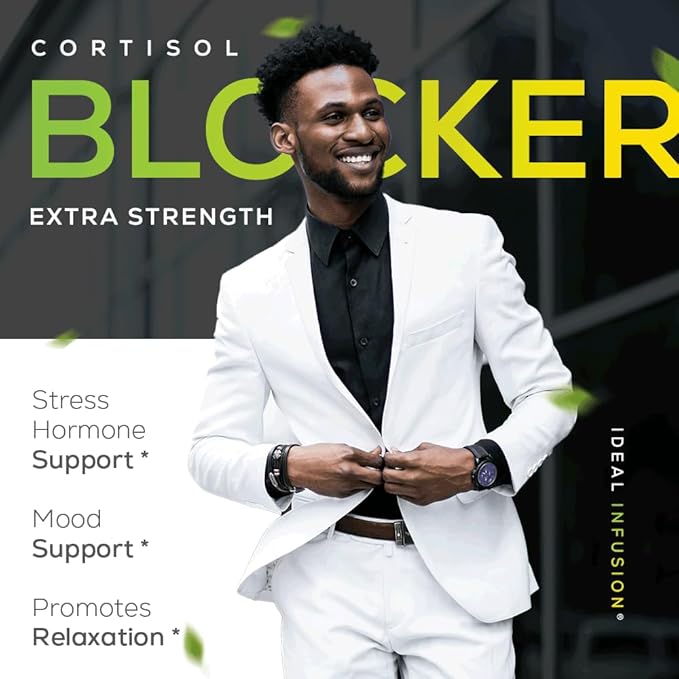 Ideal Infusion Cortisol Blocker and Mood Support: Promotes Relaxation &amp Stress Relief - Overall Wellbeing &amp Serenity Astragalus Root Ashwagandha Passion Flower (60 Servings) Vegan