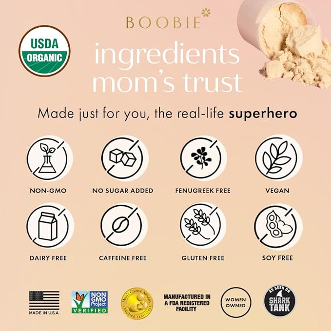 Boobie Body Superfood Protein Pregnancy and Postpartum Meal Replacement Shake Vanilla Chai Flavor | 19g Protein | Safe for Lactation &amp Motherhood | Organic Vegan Zero Sugar 1 Tub (20 Servings)