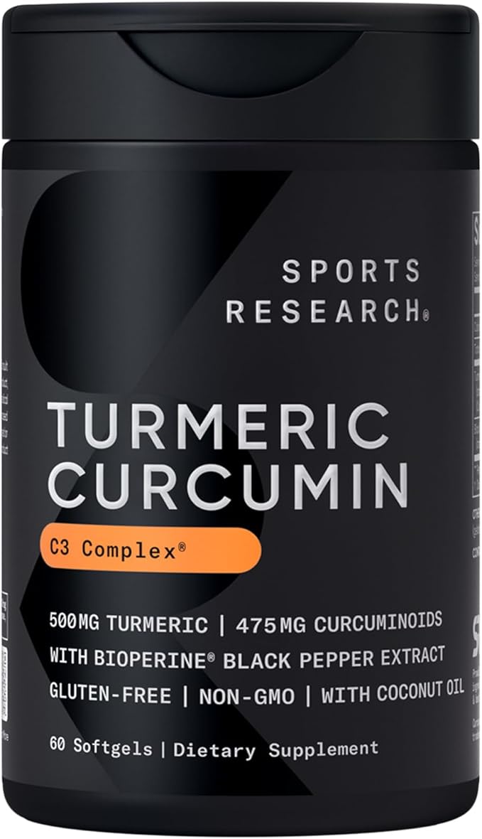 Sports Research Vitamin D3 K2 with Coconut Oil Turmeric Curcumin C3 Complex Softgels with Bioperine Black Pepper Extract &amp Organic Coconut Oil and N-Acetyl L-Cysteine (NAC) 600mg Veggie Capsules