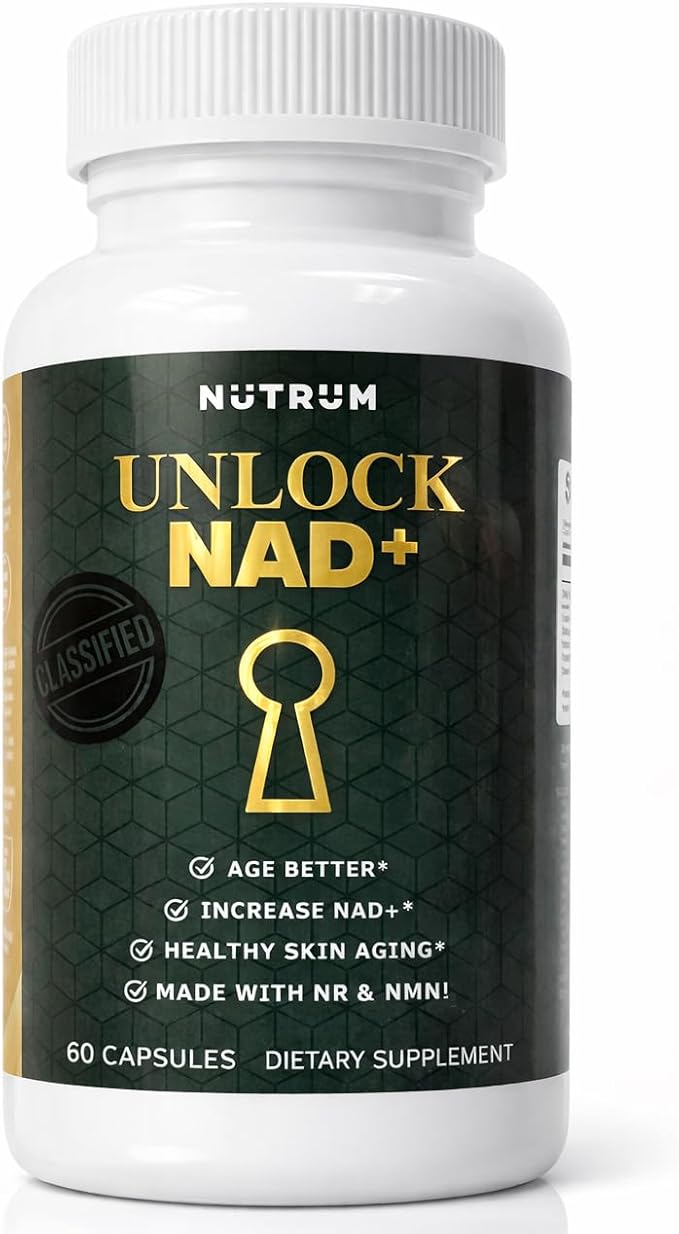 Unlock NAD+ Triple-Pathway NAD+ Support Supplement with NMN + NR | Science Backed Third Party Tested Non-GMO Made in USA