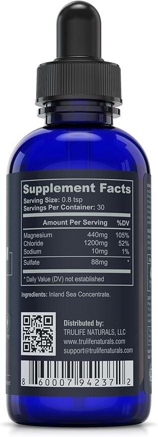 Ionic Magnesium Drops 440 mg- 4oz (48 Servings) Solar-Evaporated Concentrate from Utah’s Great Salt Lake | Liquid Magnesium Supplement for Vitality &amp Hydration Support - Muscle Bone &amp Nerve F