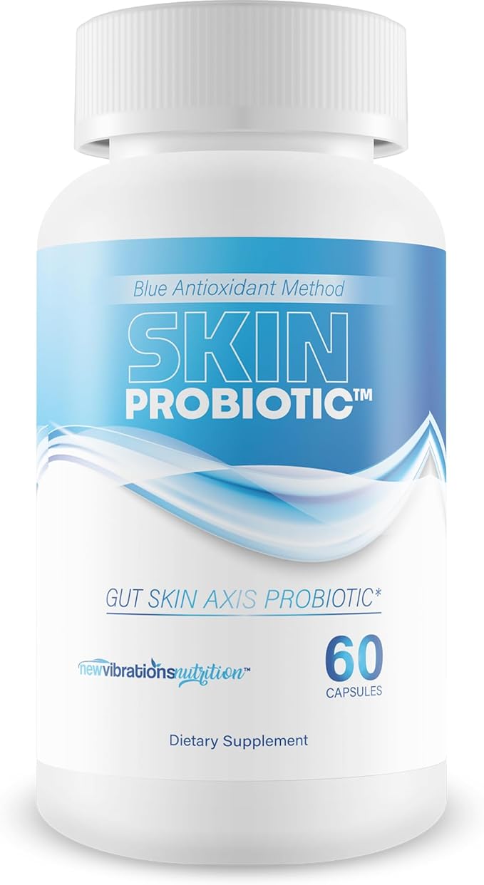 Skin Probiotic Blue Antioxidant Method For Skin And Gut - Our Best Anti Aging Skin Supplement - Anti Wrinkle Supplements For Women &amp Men - Prime Biome Probiotics Anti-Aging Reactivate Capsules