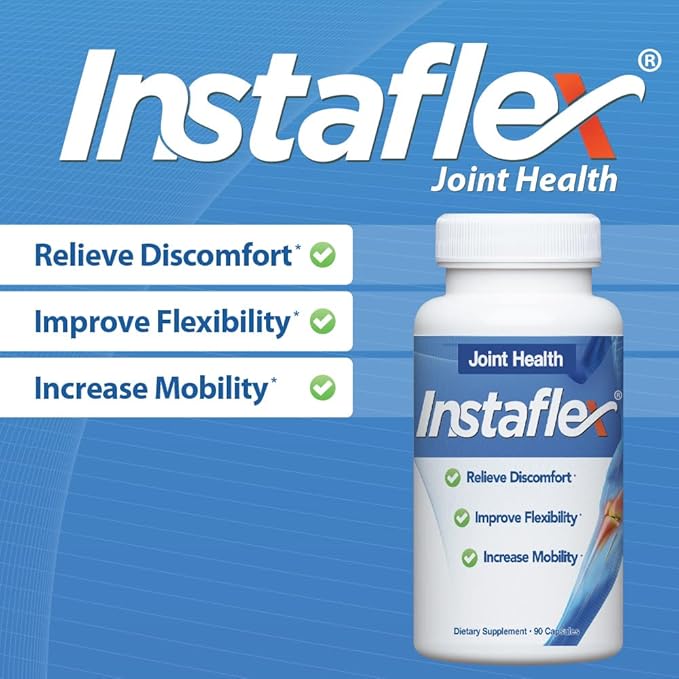 Instaflex Joint Support Supplement for Men and Women - Glucosamine MSM White Willow Turmeric Ginger Cayenne Hyaluronic Acid - 90 Capsules