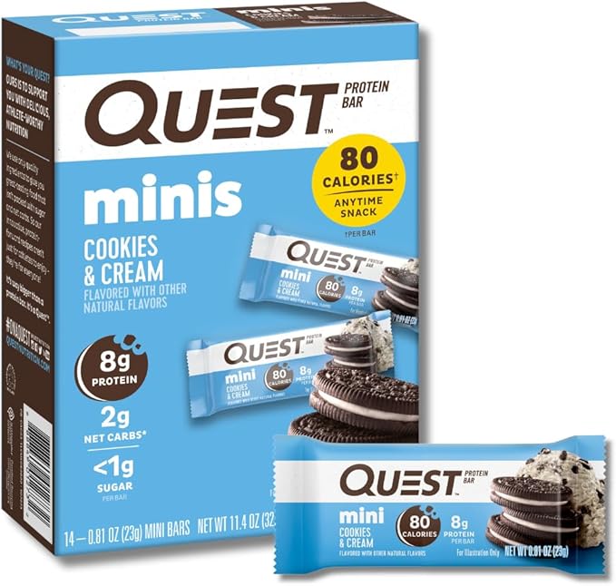 Quest Protein Bars Bundle - Mint Chocolate Chunk (12 Count) &amp Mini Cookies and Cream (14 Count)