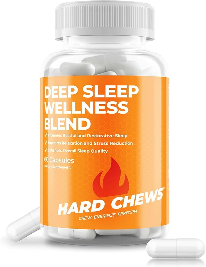 Deep Sleep Wellness Blend (60ct) - Natural Sleep Support for Men w/L-Theanine Melatonin Magnesium Glycinate L-Tryptophan GABA Ashwagandha and 5-HTP - Restful Restorative Sleep Aid