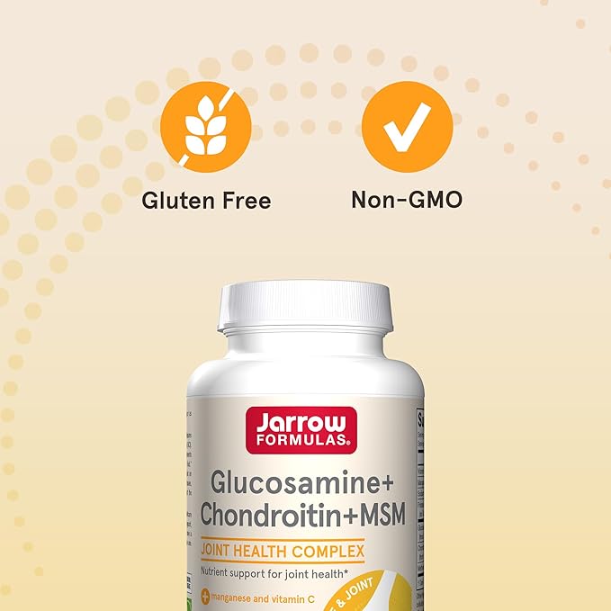 Jarrow Formulas Glucosamine Chondroitin and MSM Capsules Joint Support Supplement with Vitamin C and Manganese Bone &amp Joint Health 240 Capsules 60 Day Supply