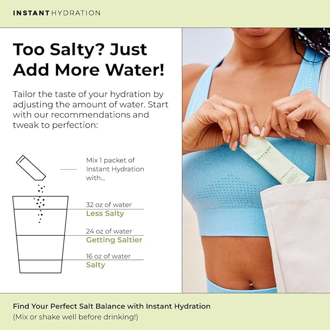 Instant Hydration Electrolytes Powder Packets - Lemon Lime Drink Mix - Zero Sugar - Keto Vegan Gluten-Free Non-GMO - Boost Recovery Brain Health Muscle &amp Tissue Support- 30 Sticks