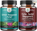 Bundle of Liver Support NAC Supplement with Milk Thistle for Liver Cleanse Detox &amp Repair and Green Coffee Bean Extract for Uric Acid Cleanse &amp Detox with Turmeric for Joints Support &amp Kid