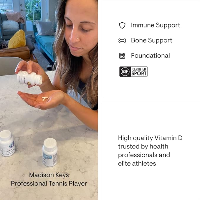 THORNE - Basic B Complex (60 Capsules) &amp Vitamin D-5000 (60 Capsules) Bundle - Supports Cellular Energy Production Brain Health &amp Healthy Bones - Gluten Dairy &amp Soy-Free