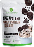 Antler Farms - 100% Grass Fed New Zealand Whey Protein Isolate Cookies &amp Cream Flavor 2 lbs - Pure and Clean 5 Ingredients Cold Processed