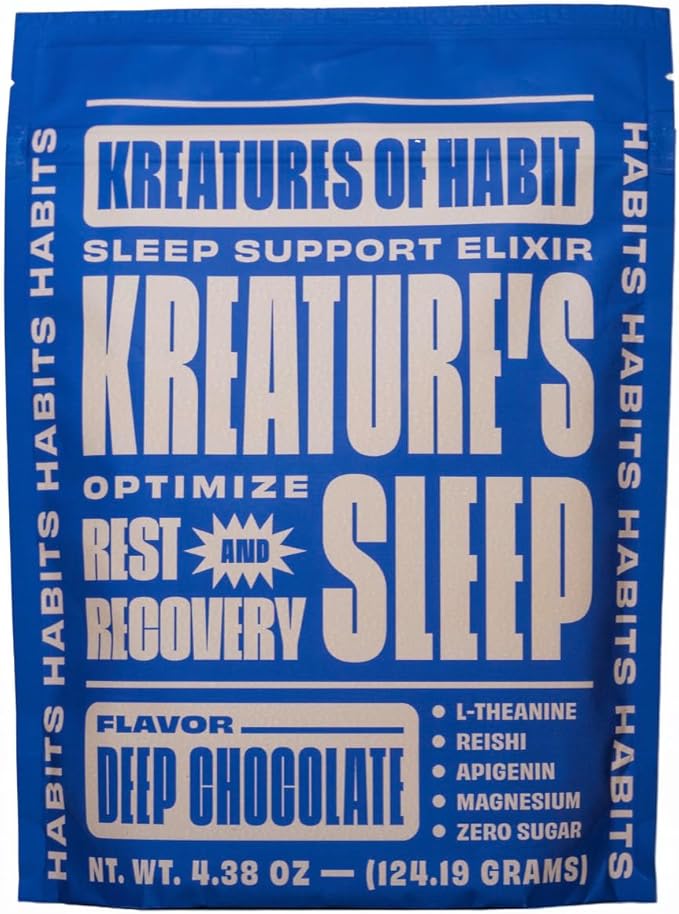 Kreatures of Habit | KREATURE'S Sleep | Sugar-Free Sleep Support Elixir | with Ashwagandha Chamomile GABA L-Theanine Reishi &amp Magnesium | Chocolate