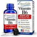 HoneyCombs Vitamin B6 Liquid Drops 500% DV Pyridoxine HCI B6 Supplement Alcohol Free Fast Absorbing B6 Vitamins for Energy Brain &amp Immune Support Made in the USA
