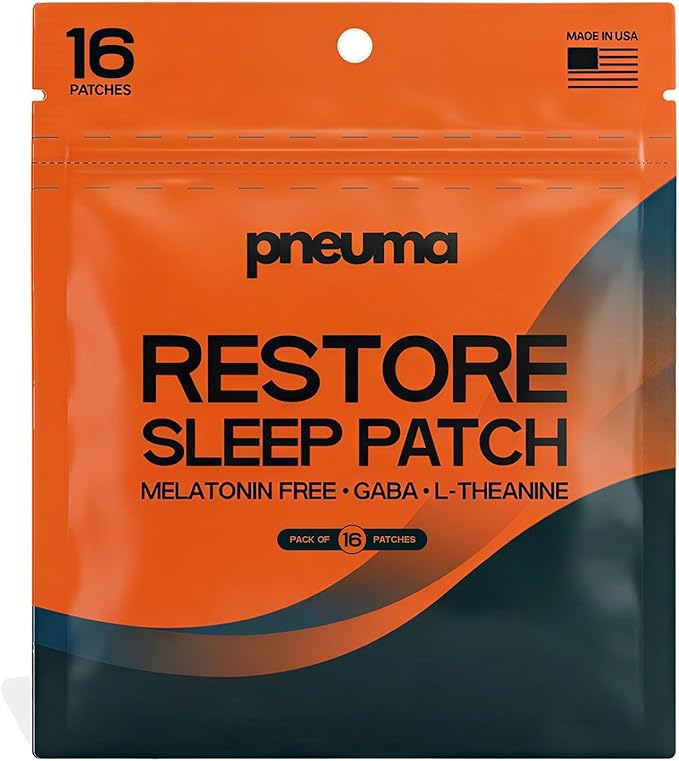 PNEUMA Restore Sleep Patches for Adults – Extra Strength Sleeping Patch | Melatonin Free Sleep Aid | Plant-Based Deep Sleep Support | Natural Transdermal Vitamin Patches – 16 Count