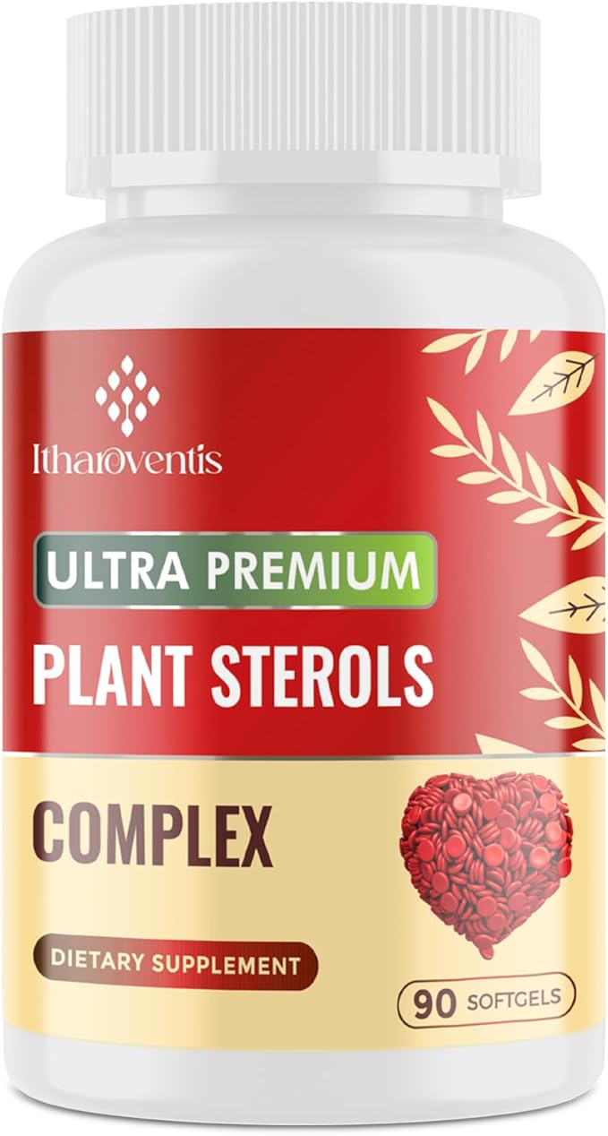 Cholesterol Supplements with Plant Sterols Niacin Red Yeast Rice Bergamot Omega-3 &amp Garlic - Advenced Absorption Formula - 90 Softgels