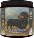 Multivitamins Balanced Nutrition for Dachshund 90 Count Made in The USA with Real Bacon