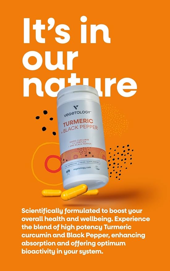 Vegan Turmeric &amp Black Pepper Capsules (60 Capsules) – Tumeric Supplements Capsules 1 a Day — Supplements for Adults and Children