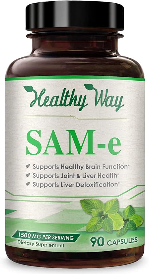 1500mg SAM-e Supplement - High Strength S-Adenosyl-L-Methionine Capsules 1500mg per Serving for Joint Brain Liver and Mood Support - Non-GMO High Absorption Same Supplement (90 Count)