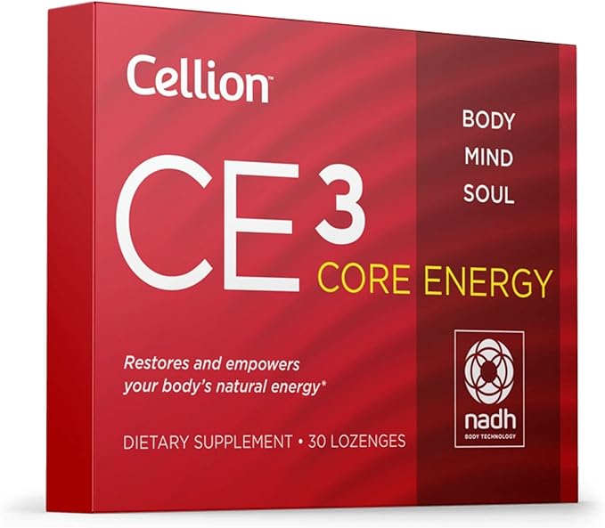 Cellion CE3 Core Energy NADH Supplement More Effective Than Other Supplements | Best for Energy Production Metabolism Antiaging Cellular ATP Development Performance | Vegan 30 Count 20mg Lozenges