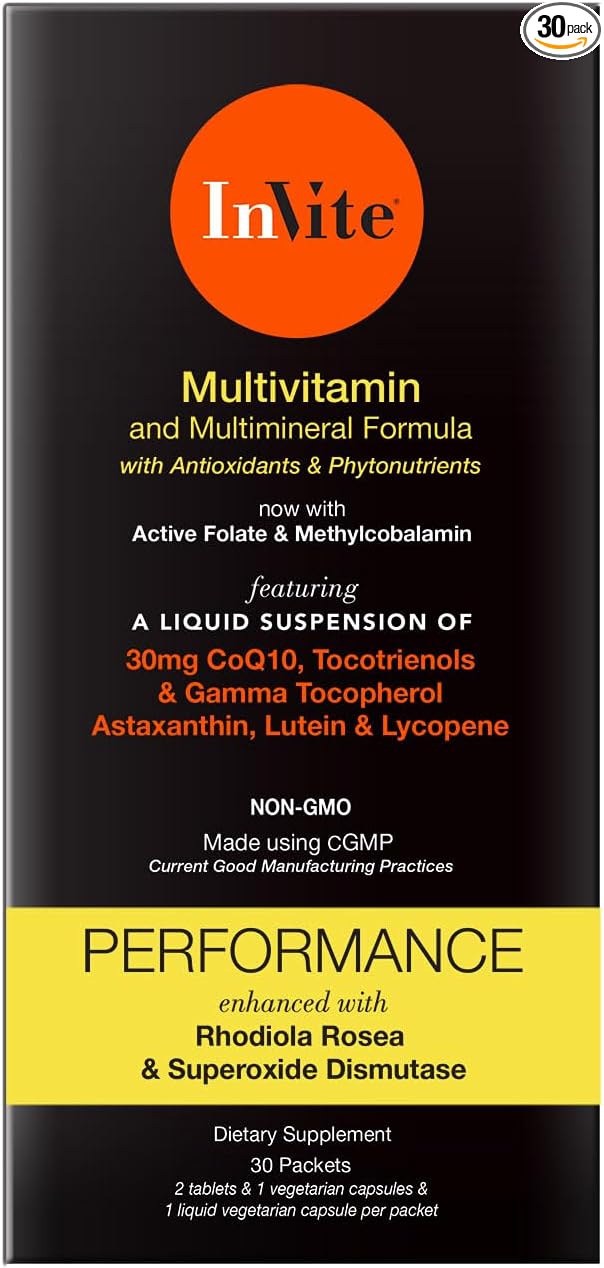 Invite Health Performance Vitamin - Comprehensive Daily Multivitamin with Enhanced Support for Athletes and Active People - 30 Day Supply