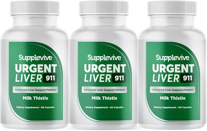 Urgent Liver 911 Herbal Liver Support Supplement Liver Cleanse Detox &amp Repair Formula with Milk Thistle Silymarin Dandelion Root and Artichoke Extract for Liver Health 60 Capsules (3)